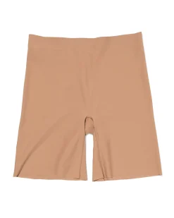damesbikershort hoge taille medium corrigerend elastaan platte naden lichtbruin