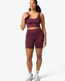 damesbikershort kort bordeauxrood