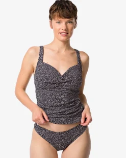 damesbikinibroekje Mila structuur zwart/wit