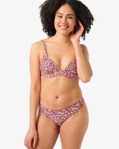 damesbikinibroekje rib bloemen multi
