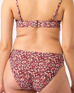 damesbikinibroekje rib bloemen multi