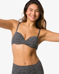 damesbikinitop Iris push-up zwart/wit