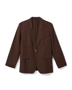 damesblazer Isla donkerbruin