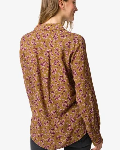 damesblouse Bobbie bloemen khaki