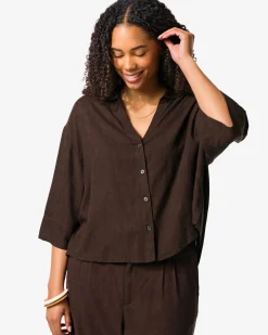 damesblouse Dawn donkerbruin