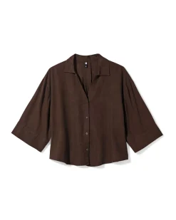 damesblouse Dawn donkerbruin