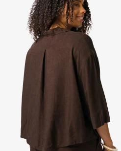 damesblouse Dawn donkerbruin