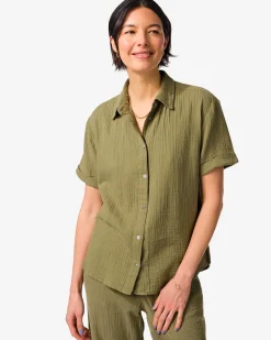 damesblouse Kai mousseline groen