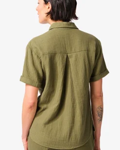 damesblouse Kai mousseline groen