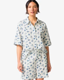 damesblouse Sally seersucker bloemen multi