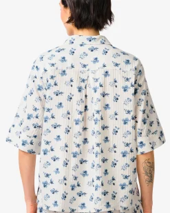 damesblouse Sally seersucker bloemen multi