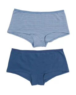 damesboxer katoen - 2 stuks blauw