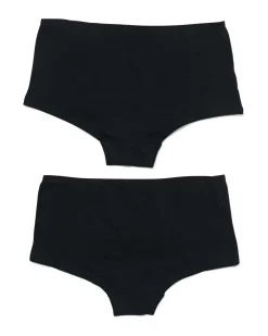 damesboxer katoen - 2 stuks zwart