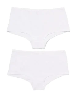 damesboxer katoen - 2 stuks wit