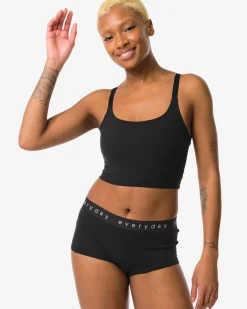 damesboxer katoen everyday tailleband zwart