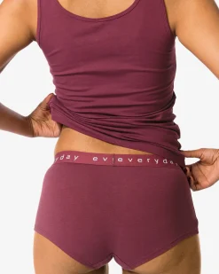 damesboxer katoen everyday tailleband bordeauxrood