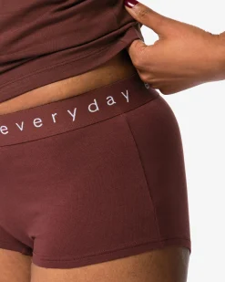 damesboxer katoen everyday tailleband donkerbruin