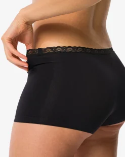 damesboxer naadloos micro met kant zwart
