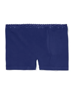 damesboxer naadloos micro met kant donkerblauw