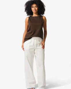 damesbroek Lila wide fit wit