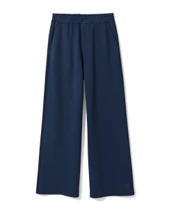 damesbroek lounge loose fit donkerblauw