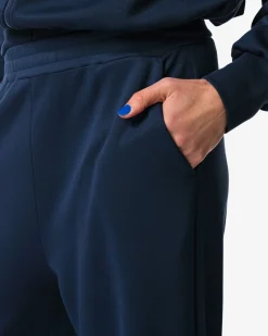 damesbroek lounge loose fit donkerblauw