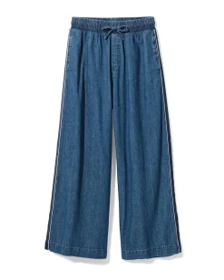 damesbroek Suzy wijd denim middenblauw