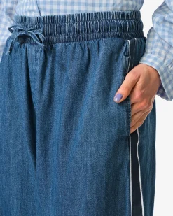 damesbroek Suzy wijd denim middenblauw