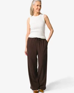 damesbroek Tatum regular fit donkerbruin