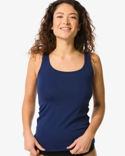 dameshemd katoen donkerblauw
