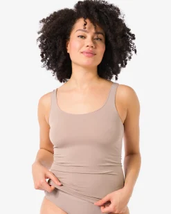 dameshemd naadloos micro beige