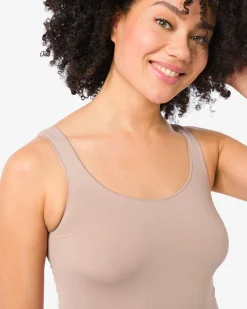 dameshemd naadloos micro beige