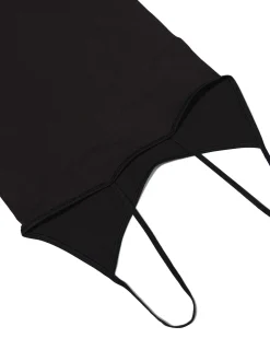 dameshemd naadloos micro spaghettibandjes zwart