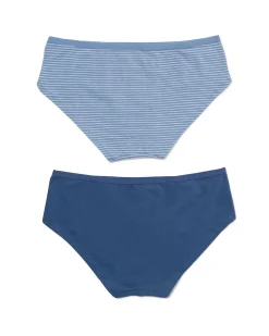 dameshipster katoen - 2 stuks blauw
