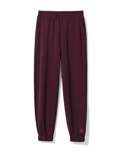 damesjoggingsbroek loose fit bordeauxrood