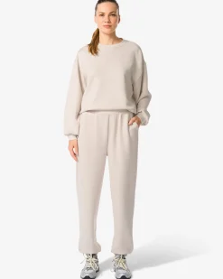 damesjoggingsbroek loose fit creme