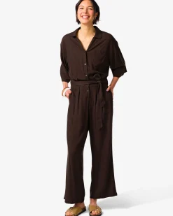 damesjumpsuit Dawn donkerbruin