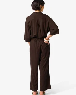 damesjumpsuit Dawn donkerbruin
