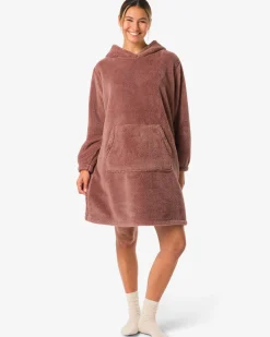 damesnachthemd fleece lichtbruin