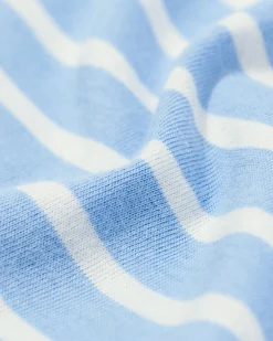 damesnachthemd jersey strepen blauw