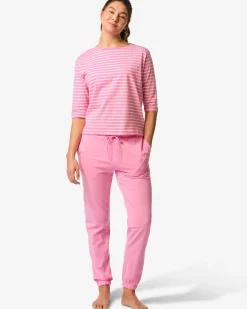 damespyjamabroek jersey roze