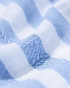 damespyjamabroek seersucker strepen blauw