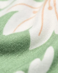 damespyjamabroek straight fit bloemen groen