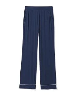 damespyjamabroek viscose donkerblauw