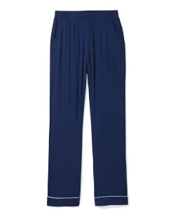 damespyjamabroek viscose donkerblauw