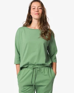 damespyjamatop jersey groen