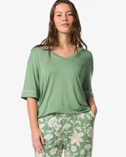 damespyjamatop jersey groen