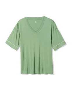 damespyjamatop jersey groen