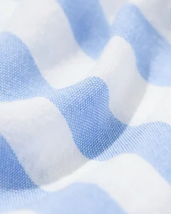 damespyjamatop seersucker strepen blauw