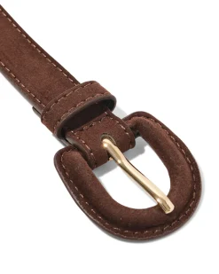damesriem suède smal bruin